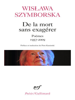 cover image of De la mort sans exagérer. Poèmes 1957-2009